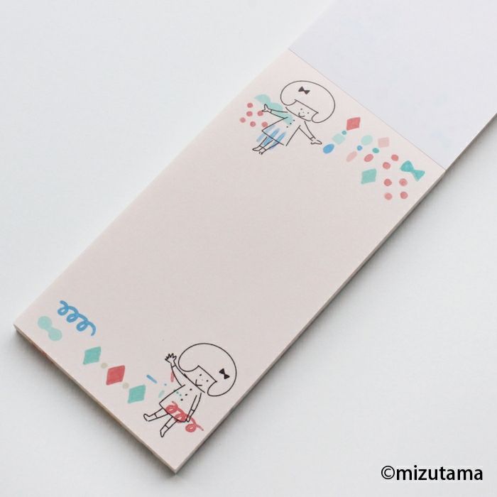 Kokoro Moyou Slim Memo Pad - Happy