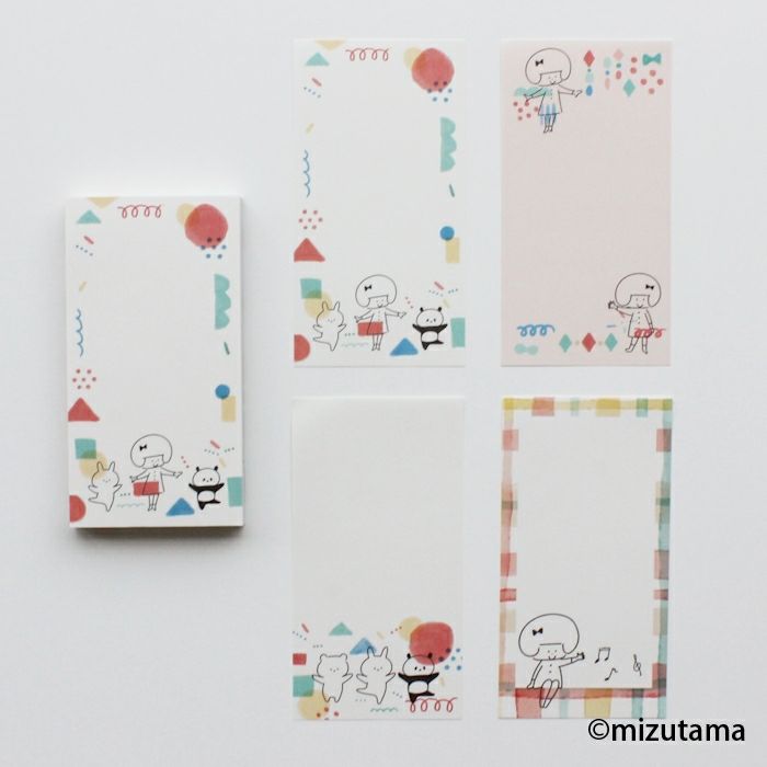 Kokoro Moyou Slim Memo Pad - Happy