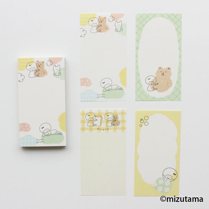 Kokoro Moyou Slim Memo Pad - Cuddly