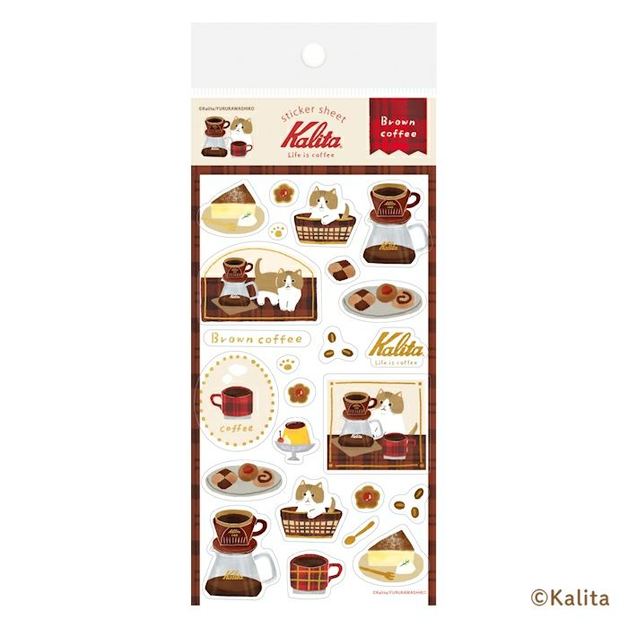 Furukawashiko x Kalita Sticker Sheet - Brown Coffee