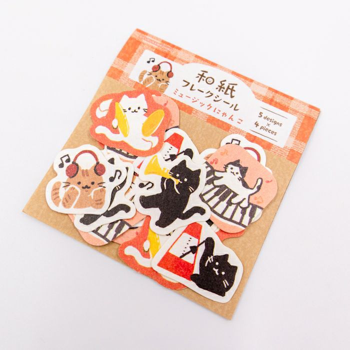 Furukawashiko Flake Sticker - Music Cat