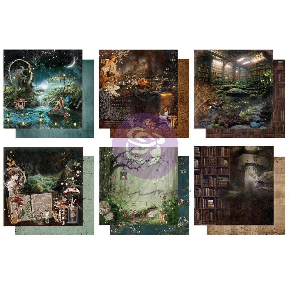 Bloc de papel de doble cara Prima Marketing de 12" x 12", paquete de 14 - Nature Academia