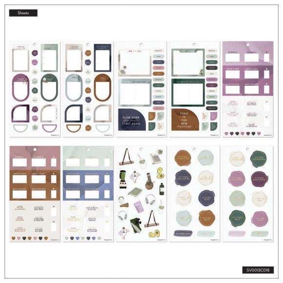 Happy Planner Classic Sticker Value Pack - Wellness Prompt