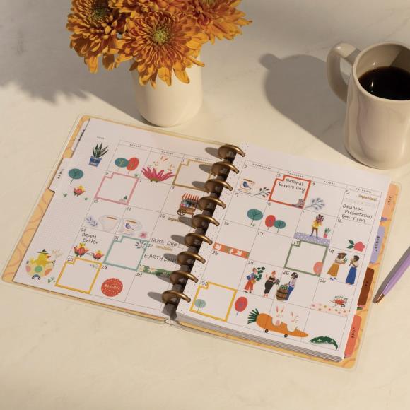 Happy Planner 12-Month Undated Classic Disc Bound Planner - Golden Meadow