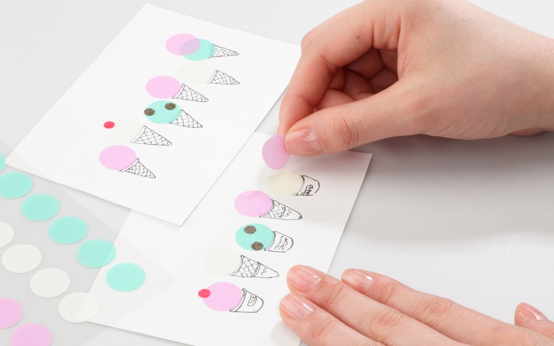 Stalogy Circular Masking Tape Patches 20mm - Shuffle Neon