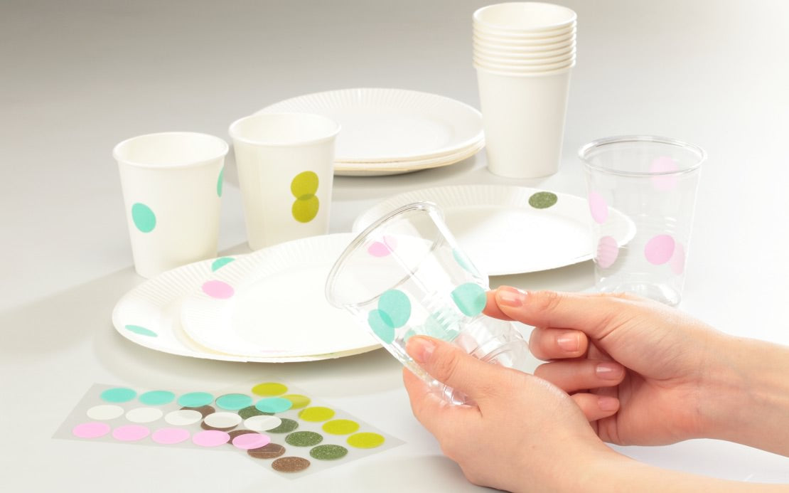 Stalogy Circular Masking Tape Patches 20mm - Shuffle Neon