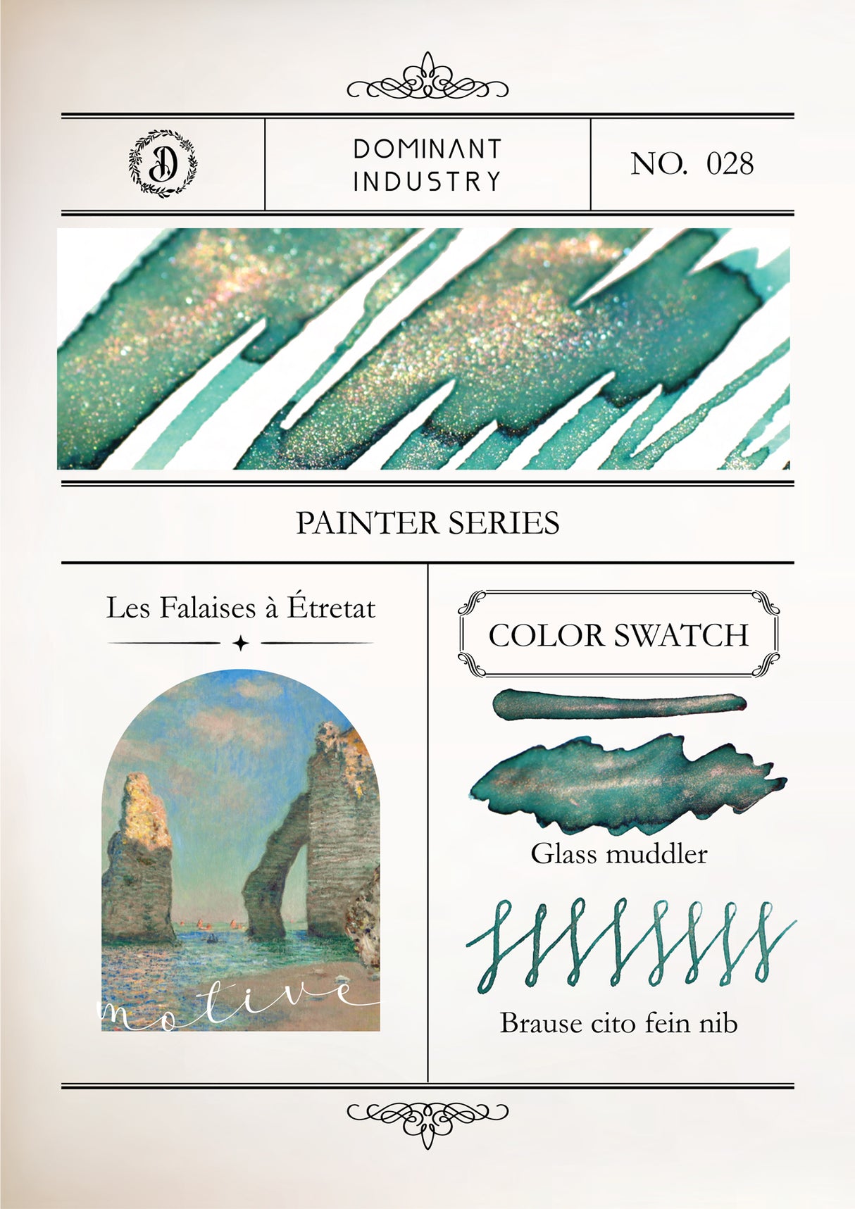 Dominant Industry Pearl Ink 25ml - Painter Series - Les Falaises a Etretat