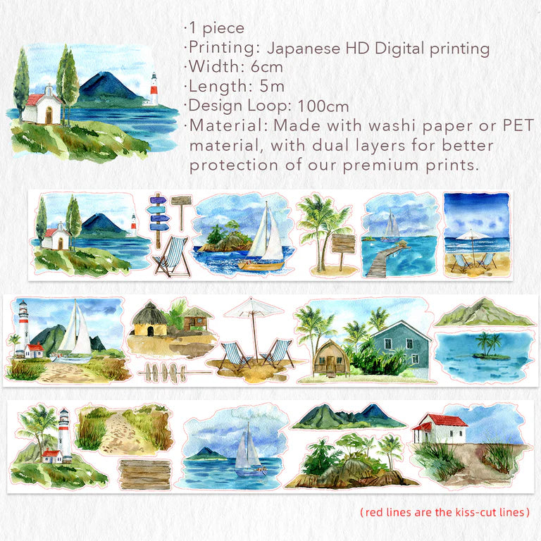 Pre-cut Summer Bliss Wide PET Tape