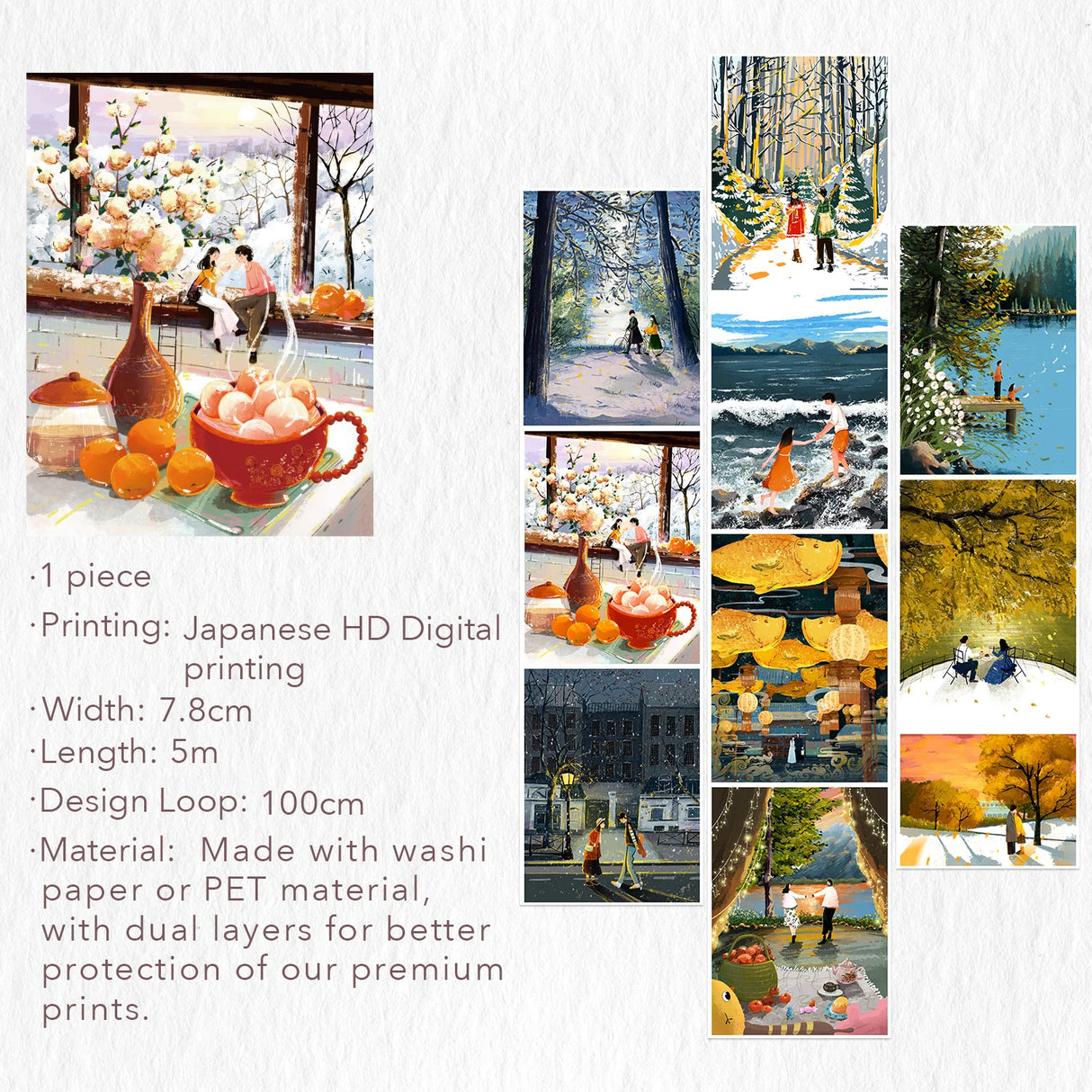 Heartstrings Wide Washi / PET Tape