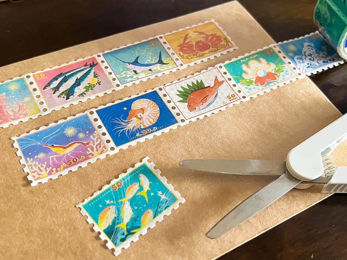 Pegushi Washi Tape - Marine Stamp