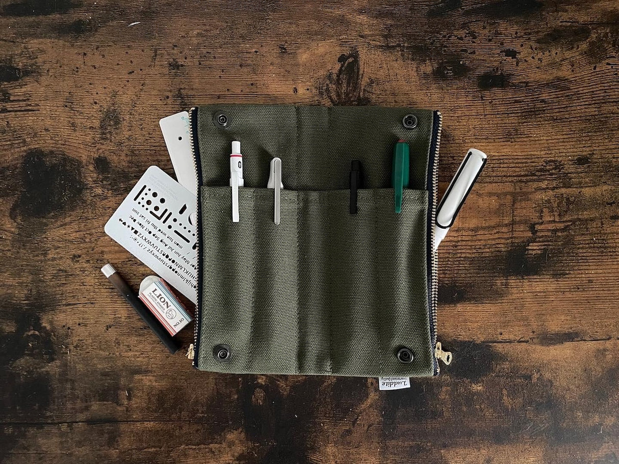 Luddite Canvas Bendy Pen Case - Greige