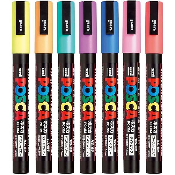 POSCA Paint Marker 7-Color PC-3M Pastel Color Set