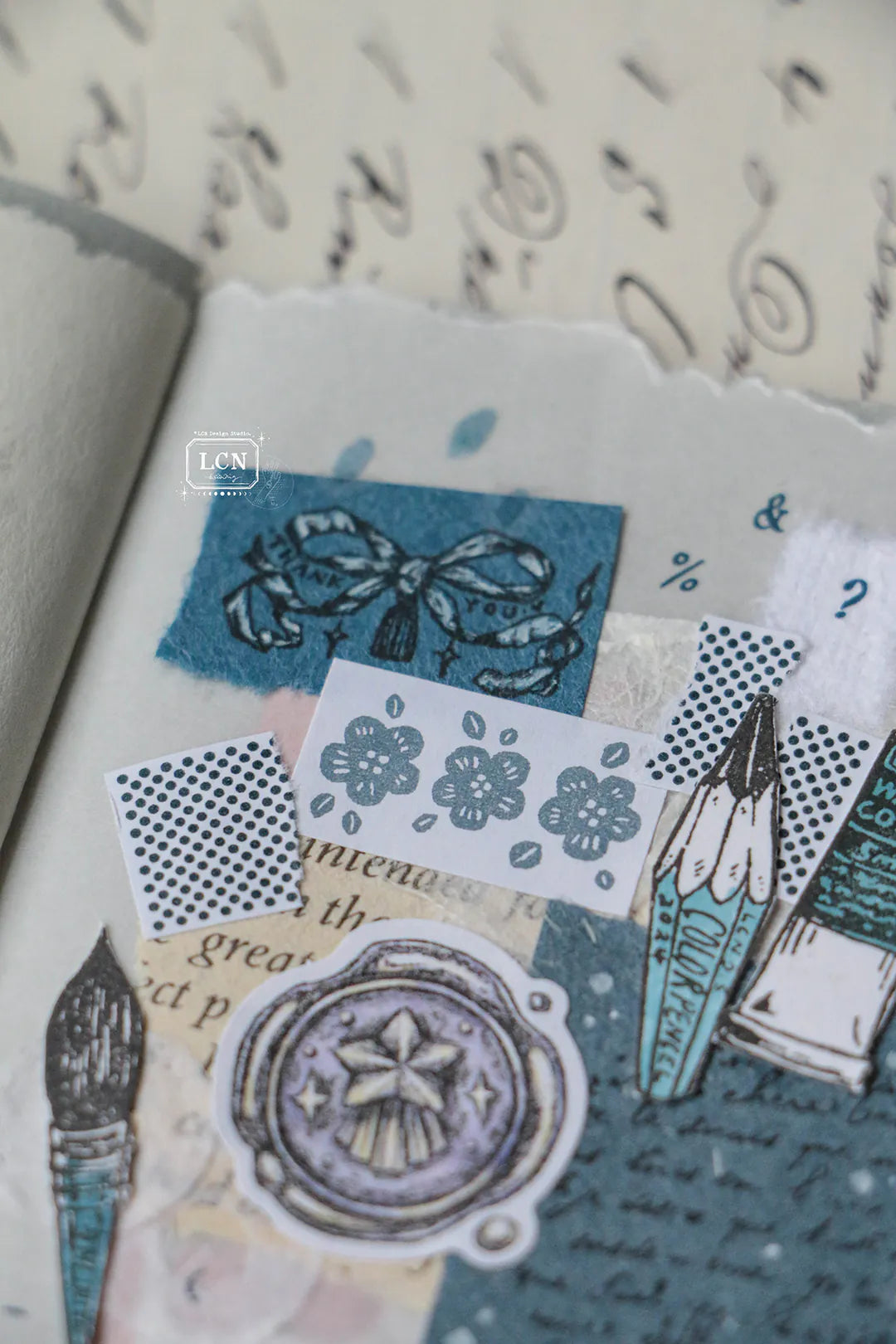 LCN Label Sticker Roll - Spring Flower Red Tone