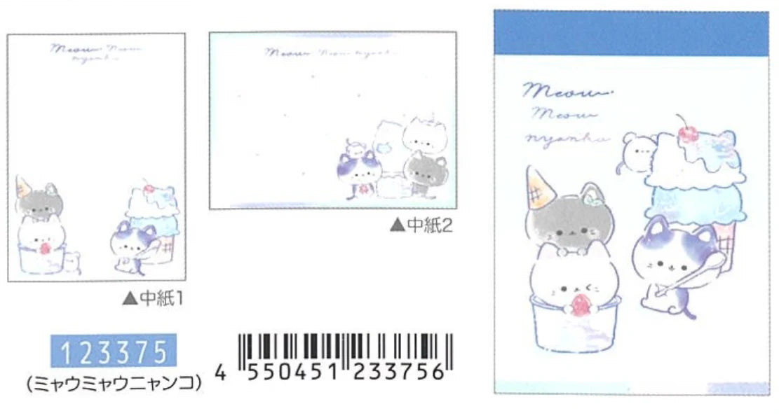 Kitty and Ice Cream Mini Notepad