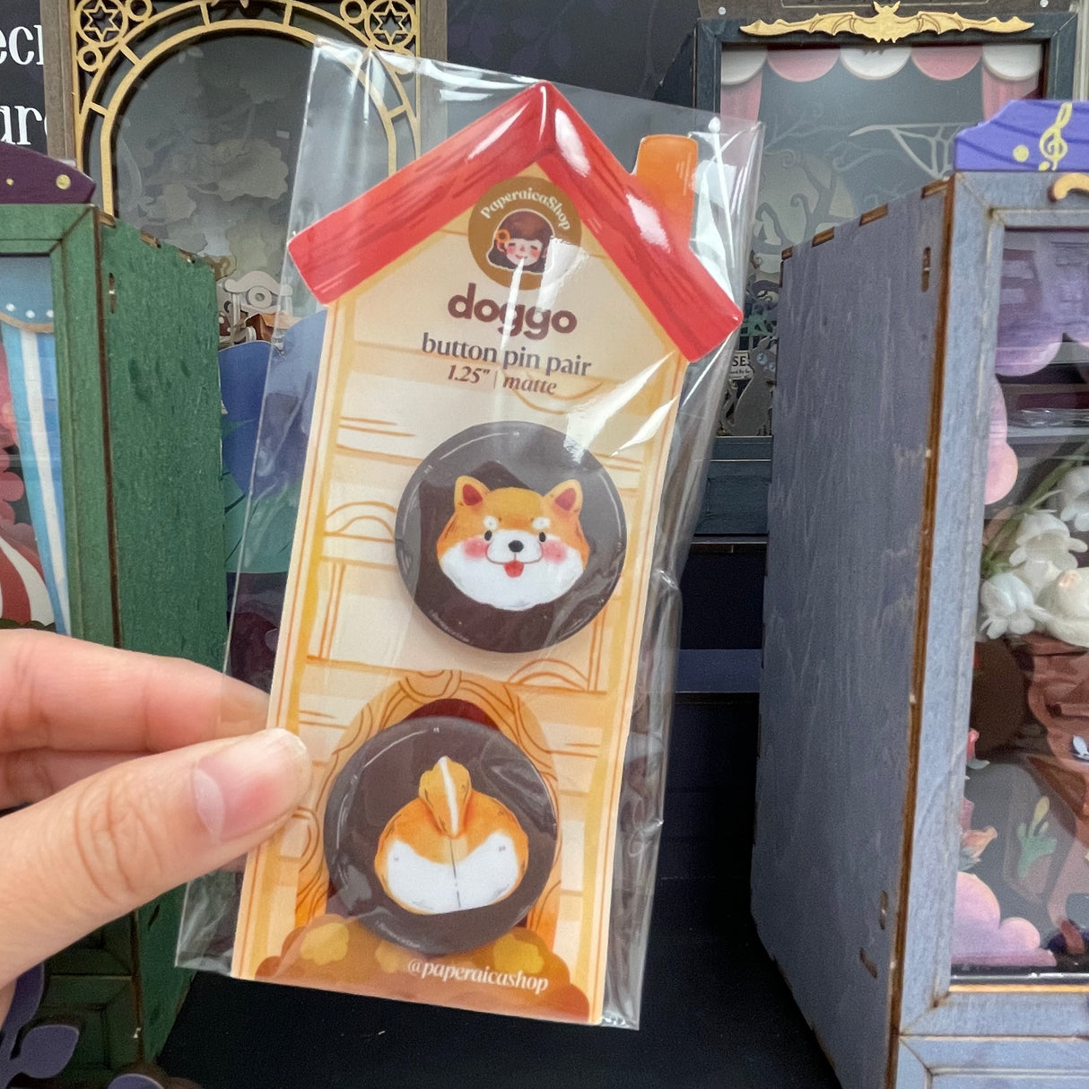 PaperaicaShop Doggo Shiba Inu Button Pins