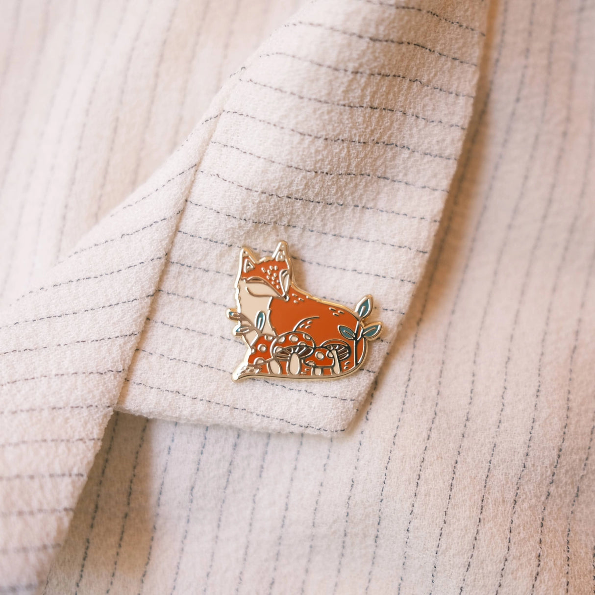 Fox in Forest Enamel Pin