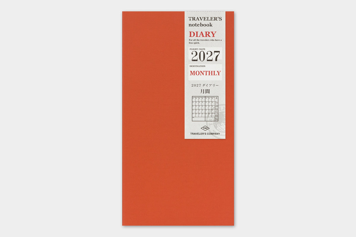 TRAVELER'S notebook 2027 Monthly Diary (Regular Size)
Welcome the upcoming year in high spirits with TRAVELER'S notebook 2027 Diary lineup where each notebook becomes unique by adding your personal flare!