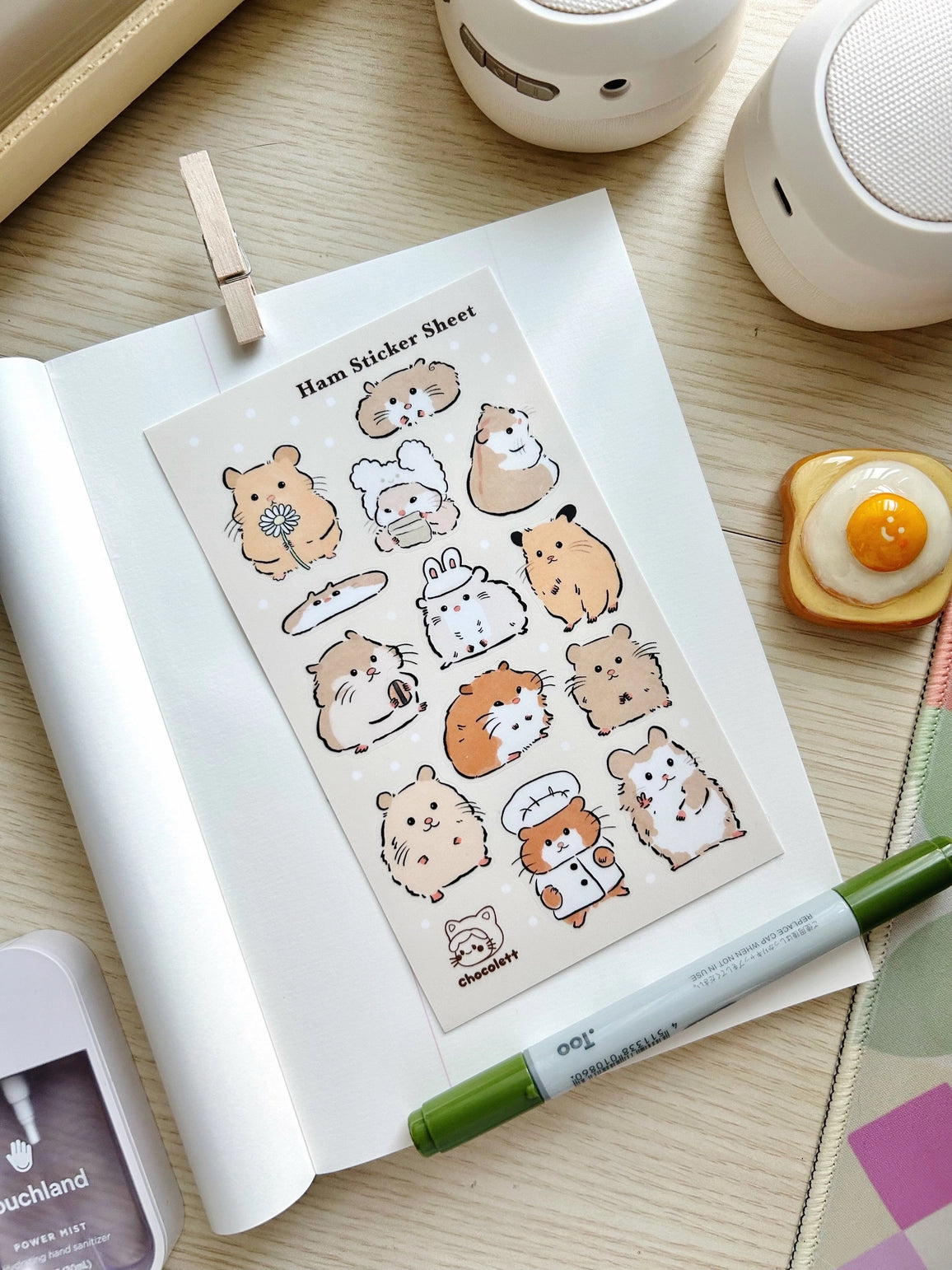 Chocolett - Ham Vinyl Sticker Sheet