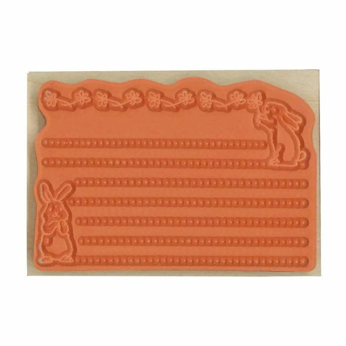 Rabbits and Ruled Lines Rubber Stamp