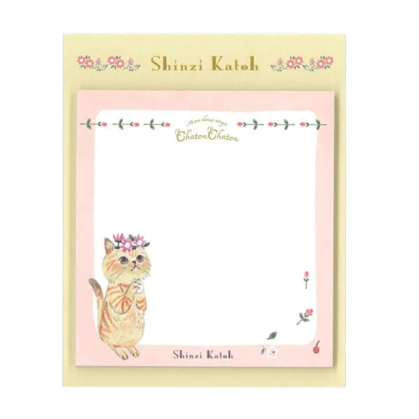 Shinzi Katoh Chaton Chaton Sticky Notes - Flower Crown