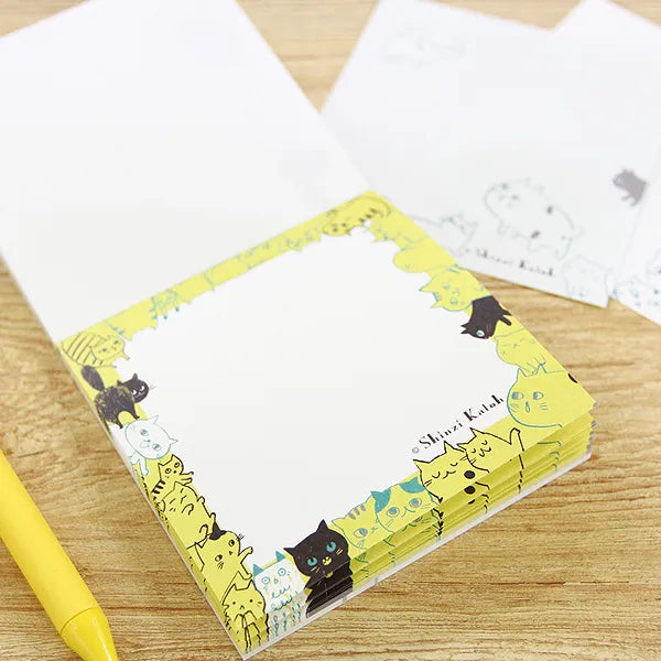 Shinzi Katoh Memo Pad - Cat Hill Yellow