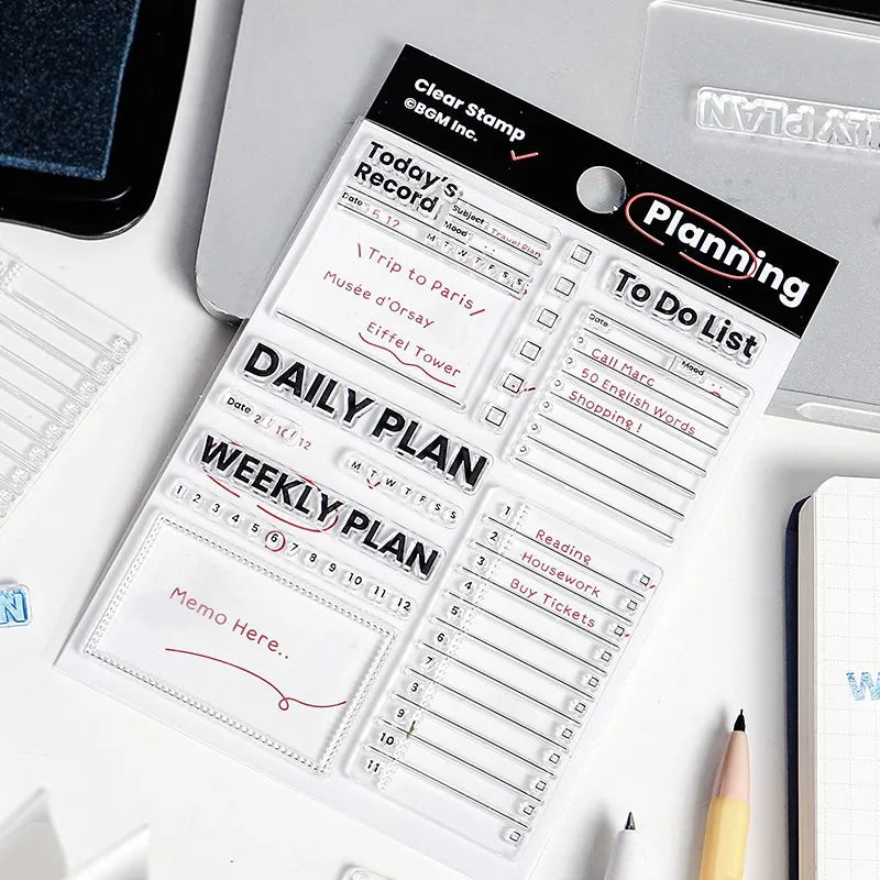 BGM Clear Stamp Set - Recording and Efficiency