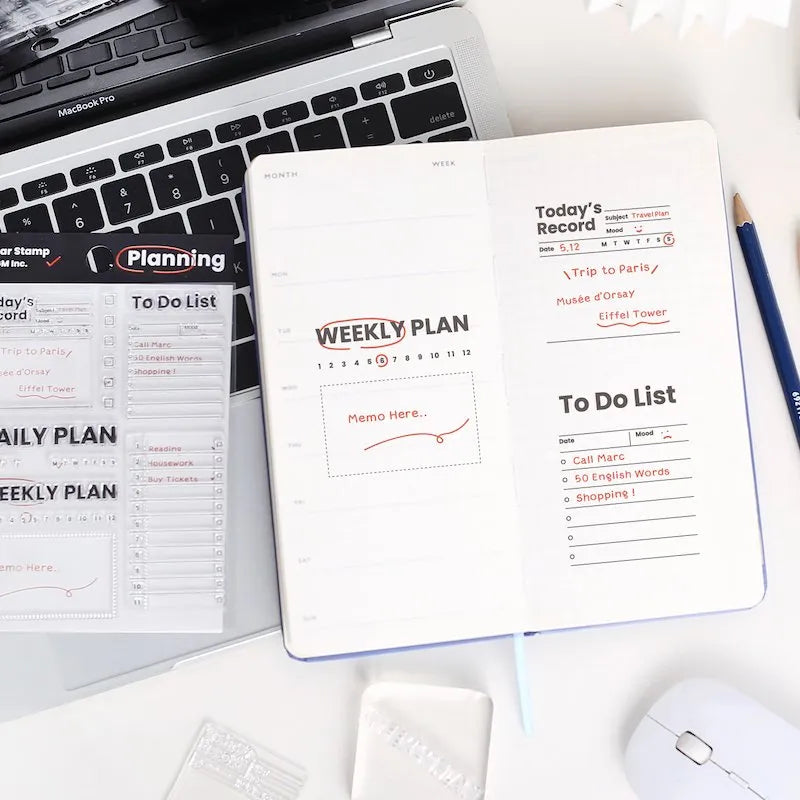 BGM Clear Stamp Set - Recording and Efficiency