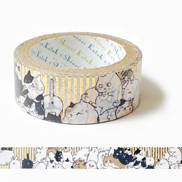 Shinzi Katoh Design - Cat Pile Nekonekone Washi Tape