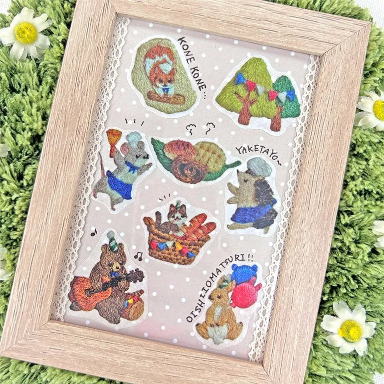 Embroidery Forest Bread Marche Washi Roll Sticker Bande