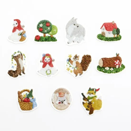 Embroidery Forest Little Red Riding Hood Washi Roll Sticker Bande