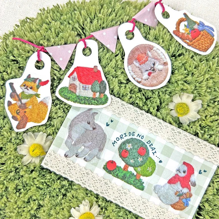 Embroidery Forest Little Red Riding Hood Washi Roll Sticker Bande