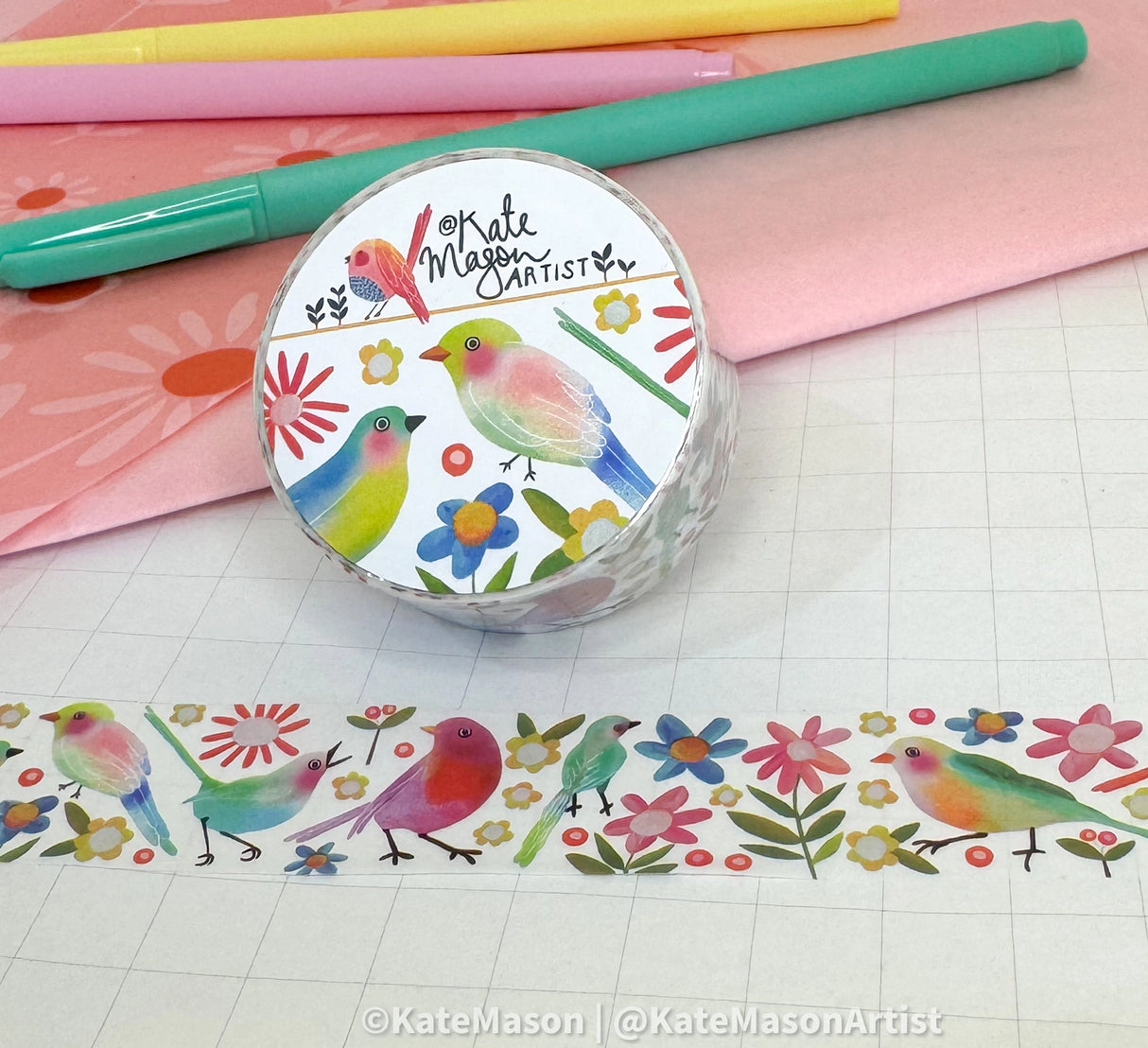 Rainbow Birds Washi Tape