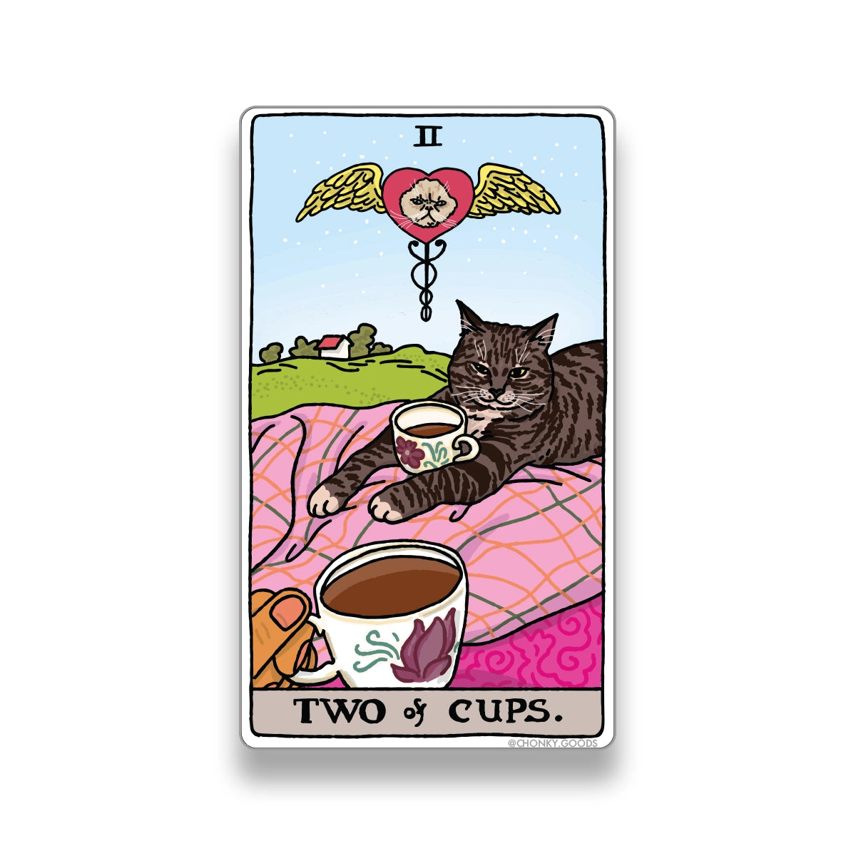 Two of Cups Tarot Cat Meme Stickers (Minor Arcana)