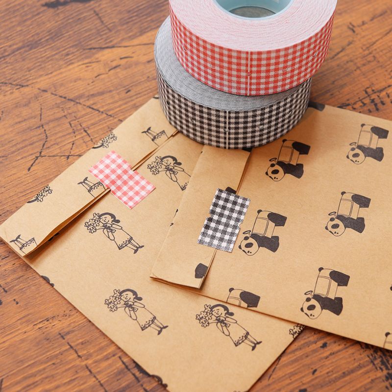 36 Sublo Label Sticker Roll - Gingham Check Red