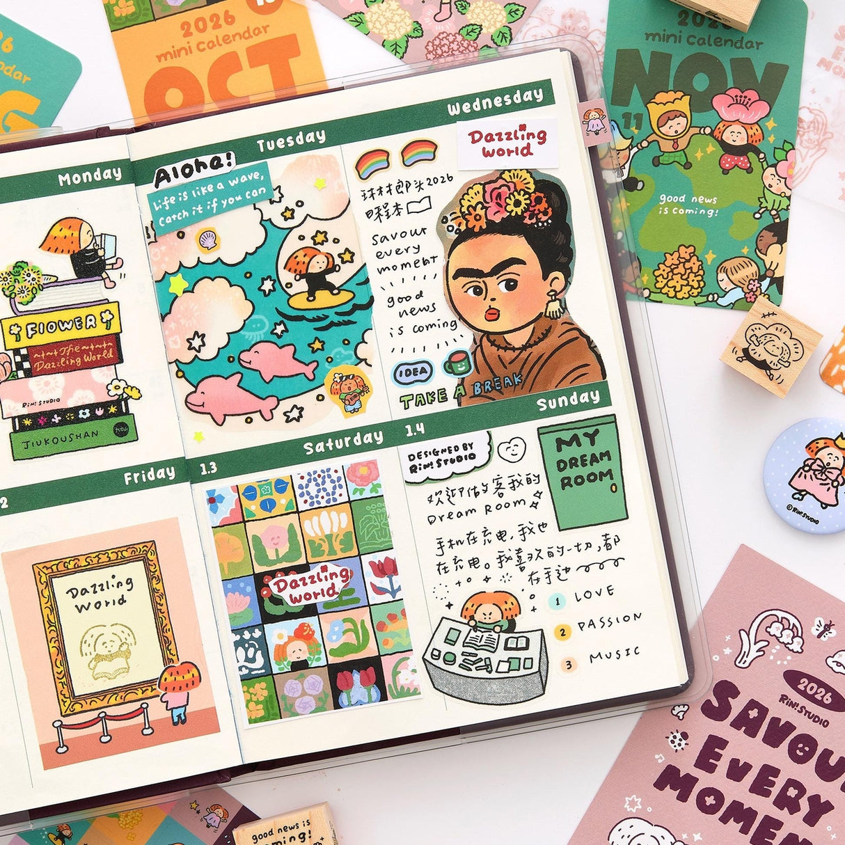 2026 Planner Kawaii Schedule Book - Savour Every Moment