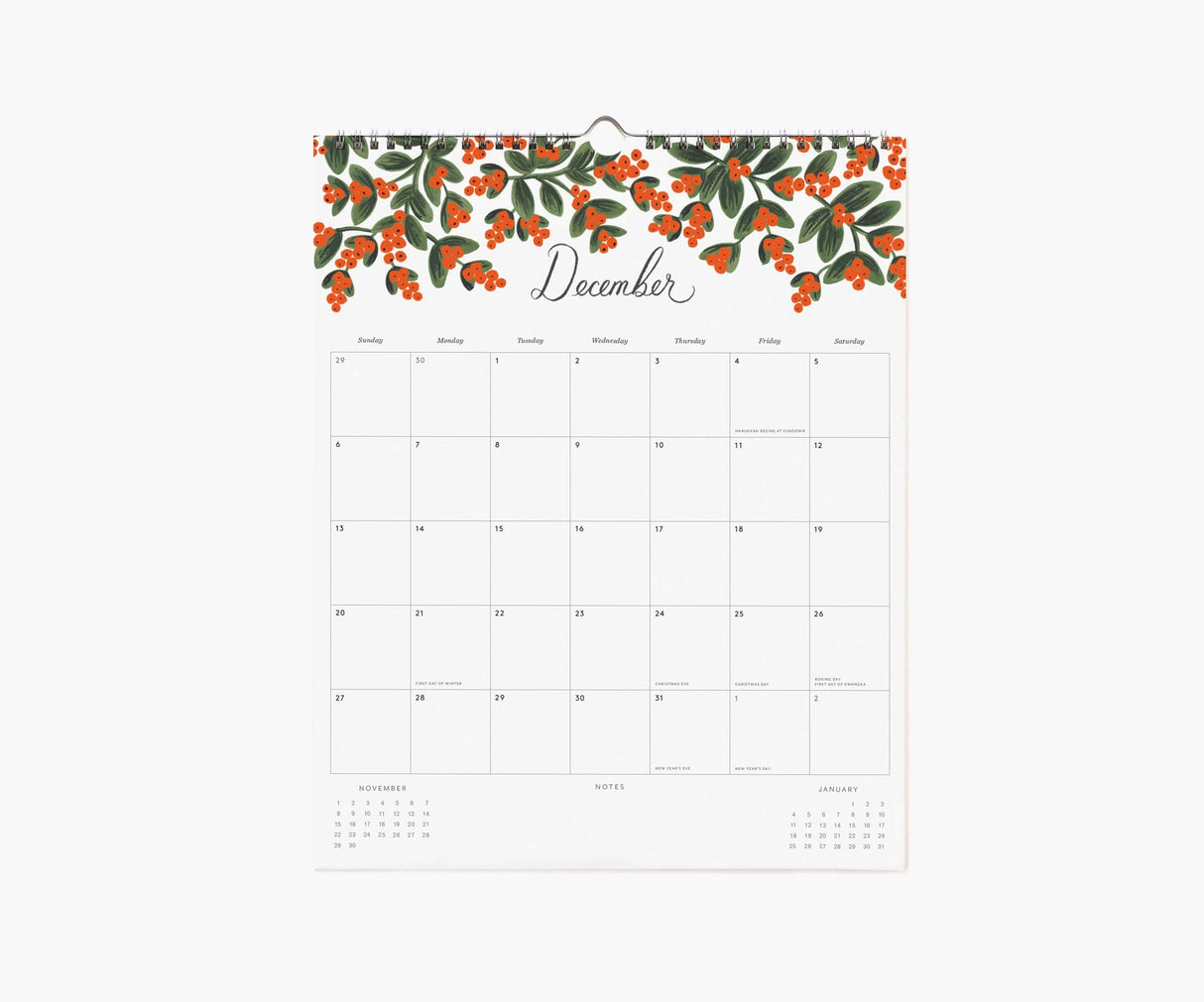 A little extra beauty for your day-to-day plans. In this twelve-month appointment calendar, each month features space for notes and daily engagements, plus a spiral binding with a center notch to make hanging simple. Calendar spans January - December 2026.