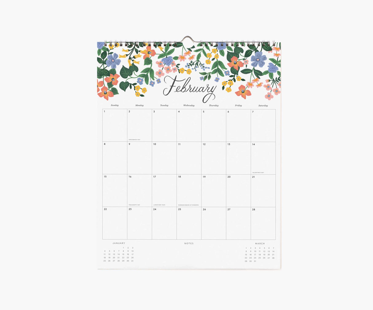 A little extra beauty for your day-to-day plans. In this twelve-month appointment calendar, each month features space for notes and daily engagements, plus a spiral binding with a center notch to make hanging simple. Calendar spans January - December 2026.