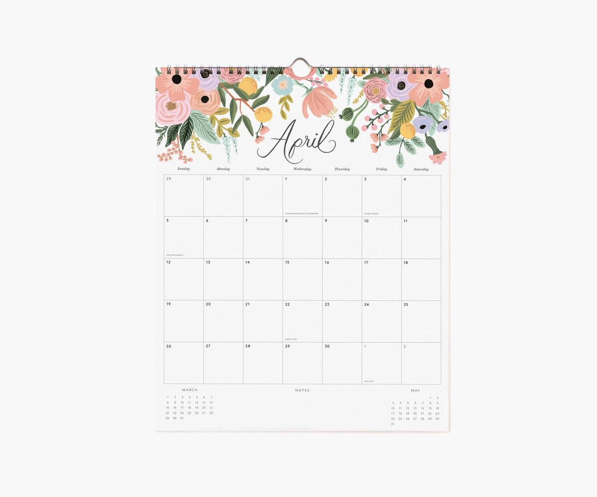 A little extra beauty for your day-to-day plans. In this twelve-month appointment calendar, each month features space for notes and daily engagements, plus a spiral binding with a center notch to make hanging simple. Calendar spans January - December 2026.