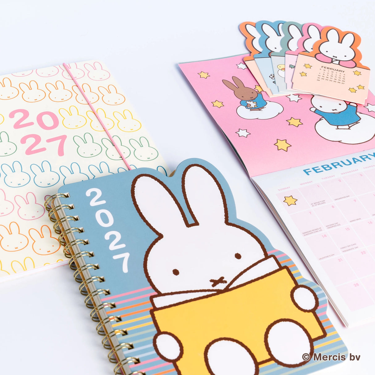 Every day's a little brighter with Miffy by your side! This 17-month planner (Aug. 2026–Dec. 2027) features weekly planning pages filled with adorable Miffy artwork, plus extra notes pages, a two-year reference calendar, and a holiday list—everything you need to stay organized and inspired all year.
• 7.5"w × 8.5"h
• 17 months (Aug. 2026–Dec. 2027)
• 160 pages; 100 gsm acid-free FSC®-certified paper
• Softcover; Twin-ring wire-o binding
© Mercis bv