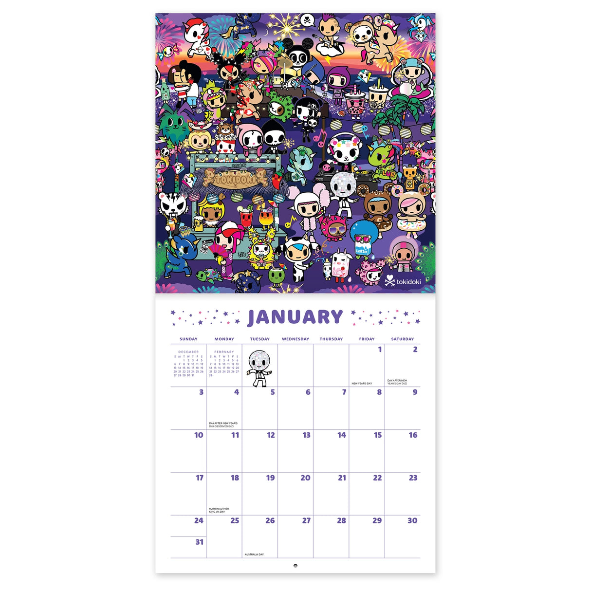 Adventure through the year with the iconic tokidoki™ crew! This 7" × 7" Wall Calendar (Jan.–Dec. 2027) is not too big or too small—it's just the right size to help keep your days on track while doubling as adorable wall art that brightens every space.
• 7"w x 7"h closed
• 12 months (Jan.–Dec. 2027)
• 13 pages; 150 gsm acid-free, FSC®-certified paper
• Saddle-stitch binding