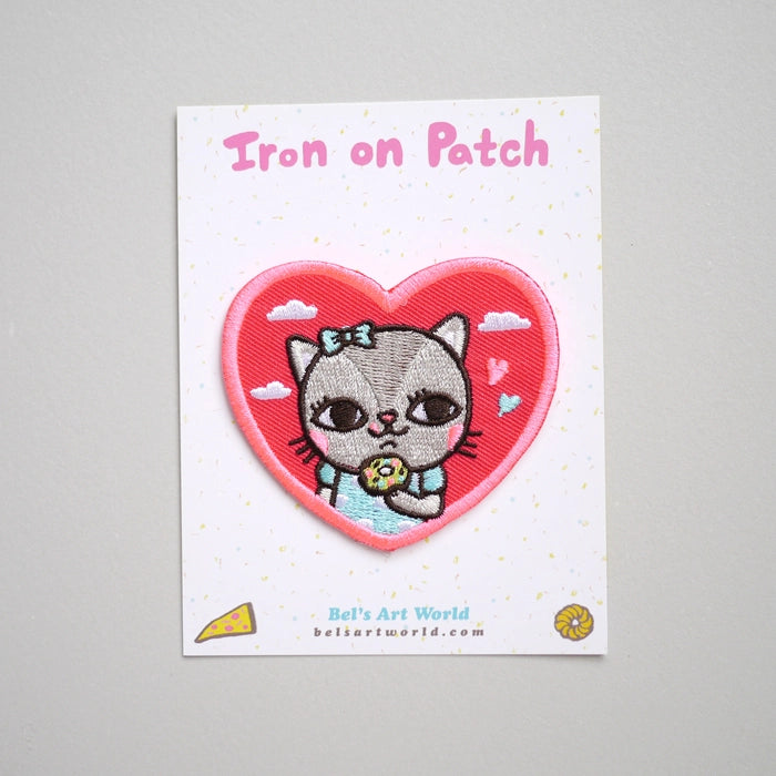 Bel’s Art World Iron-on Patch - Kitty Donuts