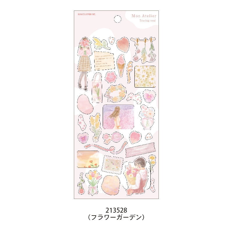 Pegatinas para calcar el jardín de flores de Mon Atelier
