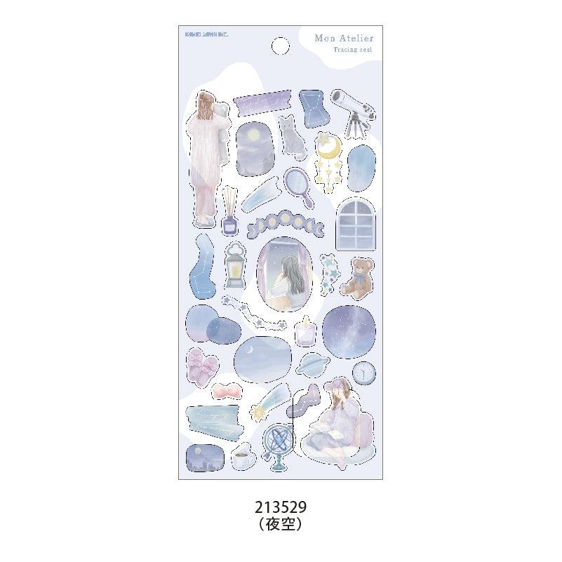 Pegatinas de cielo nocturno para trazar en Mon Atelier
