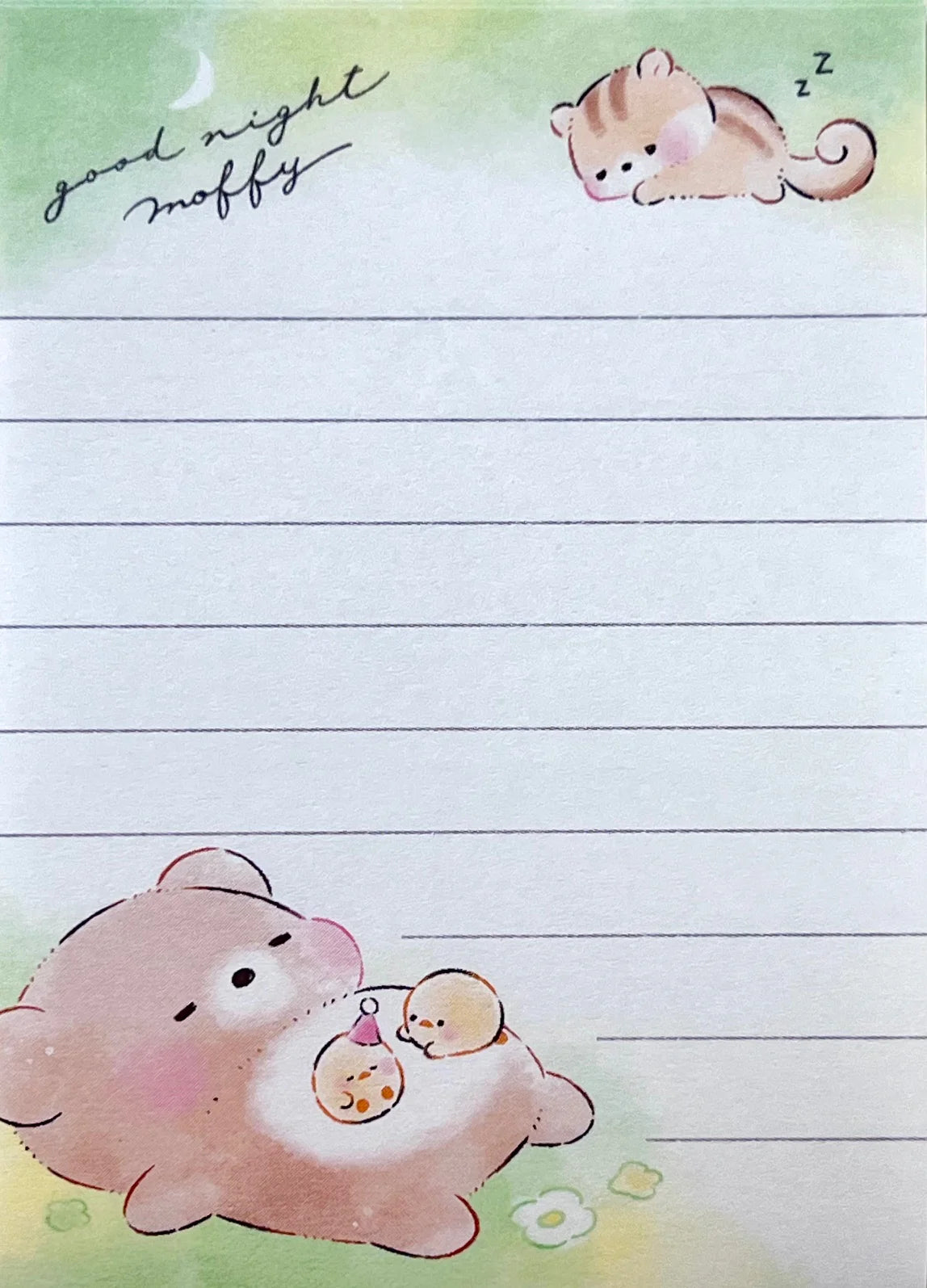 Sleepy Bear Chipmunk Onakane Mini Notepad