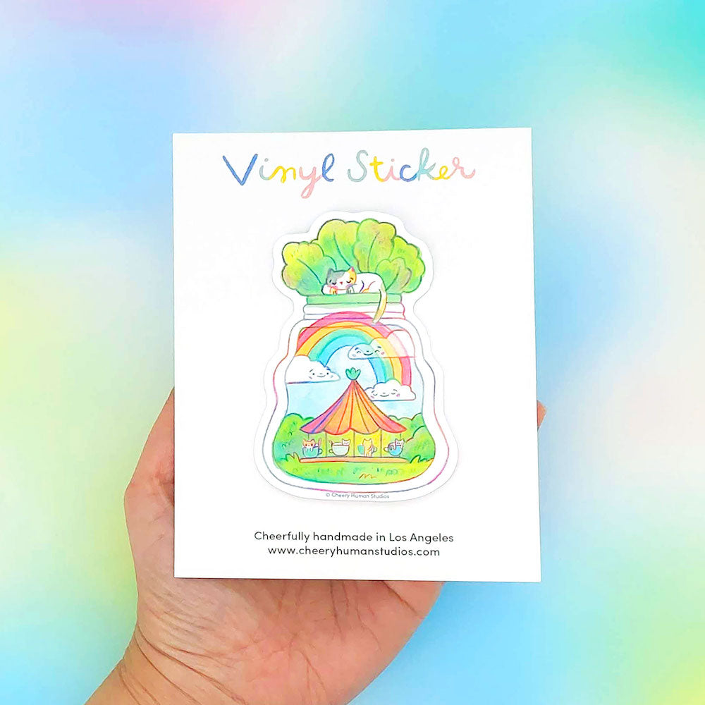 Tiny Worlds + Cats: Carousel Vinyl Sticker