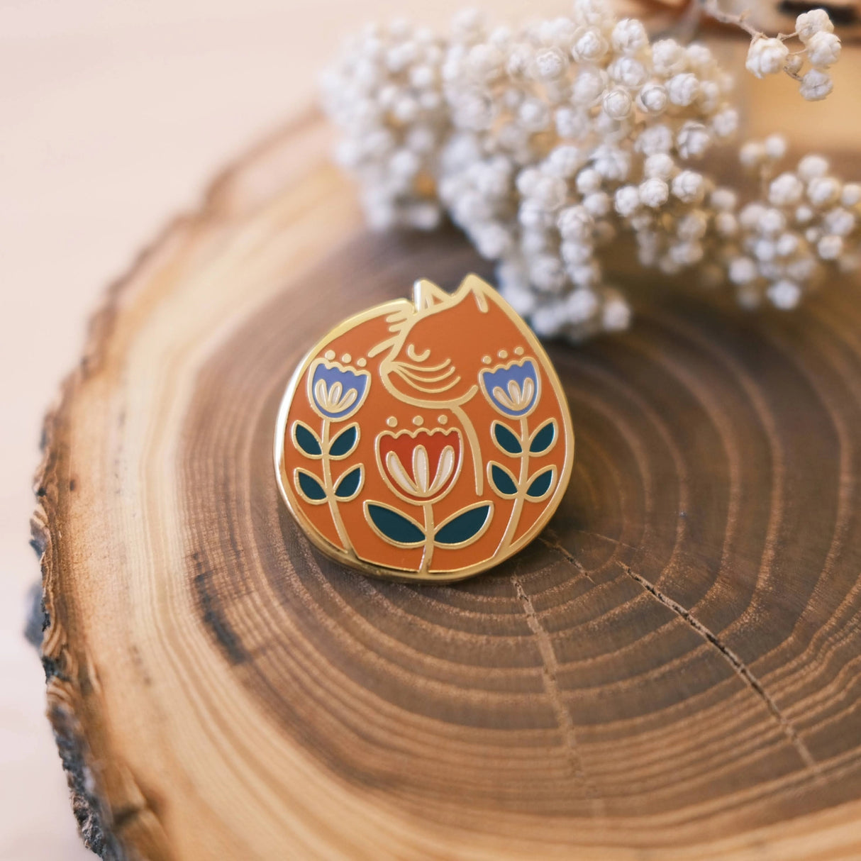 Cat Nap (Orange) Enamel Pin