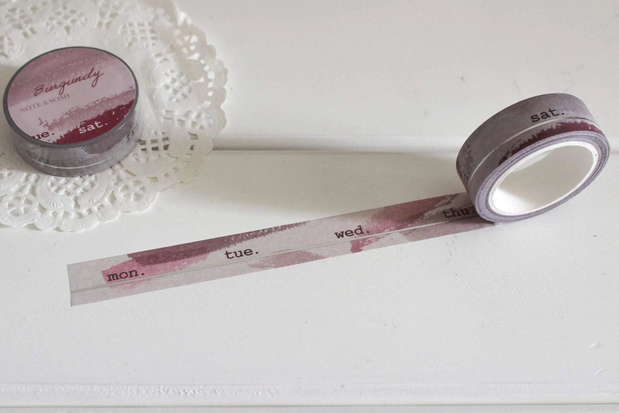 Note & Wish Burgundy and Navy Days Washi Tape