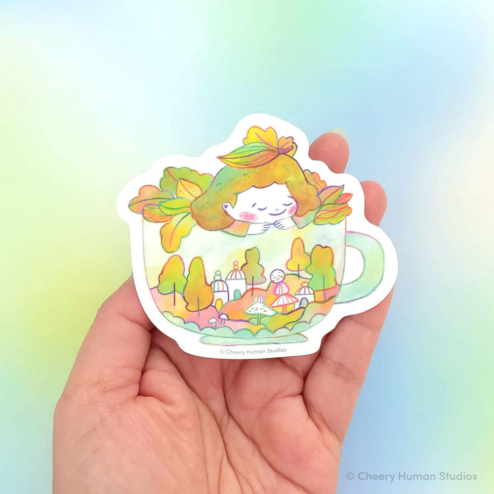 Teacup Daydreams Vinyl Sticker