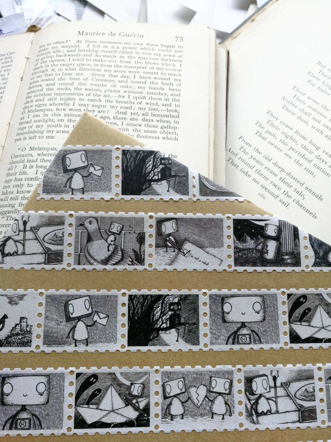 Robot Stamps Washi Tape- Landscape Format