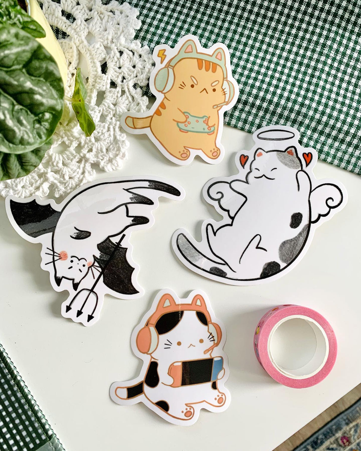 Orange Gamer Kitty Sticker